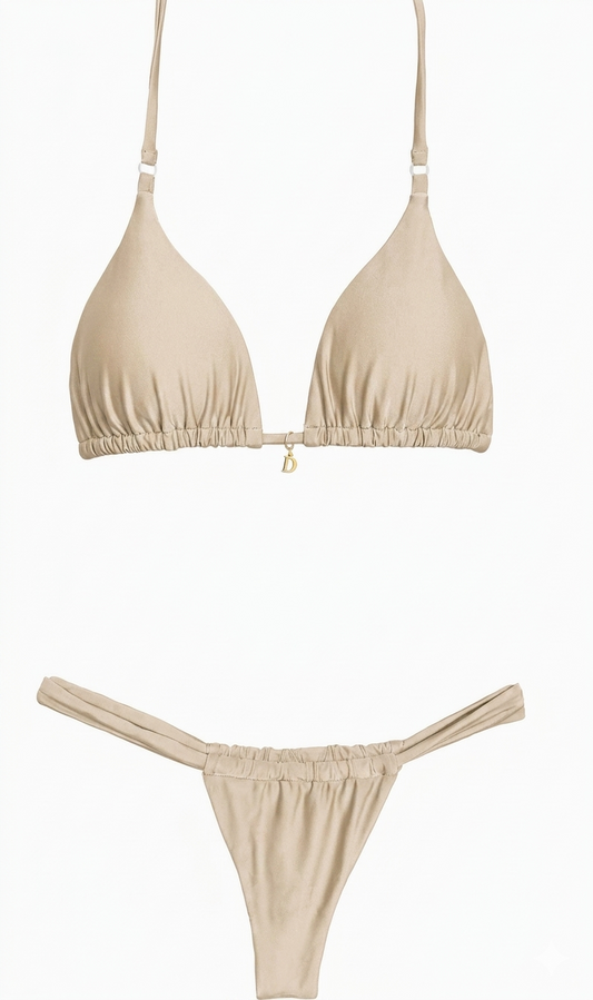 July - Beige Triangle Bikini Top