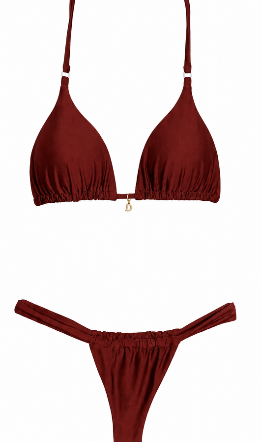 July - Brown Triangle Bikini Top