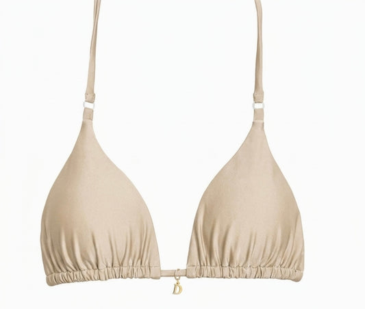 July - Beige Triangle Bikini Top